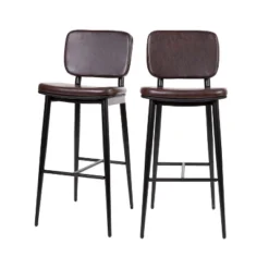 Flash Furniture Kenzie Commercial Grade LeatherSoft Mid-Back Barstools - Set of 2 -Flash Furniture Sale Store GUEST 014da52b aea7 4d46 a805 cddd77d1d1eb