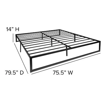 Flash Furniture 14" Metal Platform Bed Frame with 10" Mattress and 2" Gel Topper 9 Flash Furniture 14" Metal Platform Bed Frame with 10" Mattress and 2" Gel Topper - Image 9