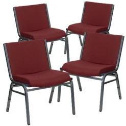 Flash Furniture HERCULES Series Big & Tall 1000 Lb. Rated Fabric Stack Chairs - 4 Pack