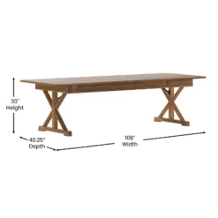 Flash Furniture HERCULES 9' X 40" Rectangular Solid Pine Folding Farm Table with X Legs -Flash Furniture Sale Store GUEST 03b60a5f 7a8c 44fd 957f 7bea2842857b