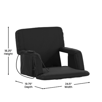 Flash Furniture Extra Wide Foldable Reclining Heated Stadium Chair with Backpack Straps 15 Flash Furniture Extra Wide Foldable Reclining Heated Stadium Chair with Backpack Straps - Image 15