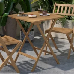Flash Furniture Martindale 24-Inch Solid Acacia Wood Folding Patio Table