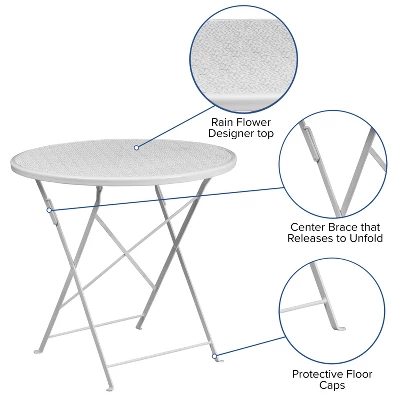 Flash Furniture Oia Commercial Grade 30" Round Indoor-Outdoor Steel Folding Patio Table 6 Flash Furniture Oia Commercial Grade 30" Round Indoor-Outdoor Steel Folding Patio Table - Image 6