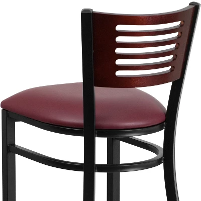 Flash Furniture Black Decorative Slat Back Metal Restaurant Barstool 6 Flash Furniture Black Decorative Slat Back Metal Restaurant Barstool - Image 6