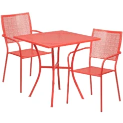 Flash Furniture Oia Commercial Grade 28" Square Steel Indoor-Outdoor Patio Set with 2 Chairs -Flash Furniture Sale Store GUEST 070239d9 0cc5 4e61 9a4c f0b47f3f6517
