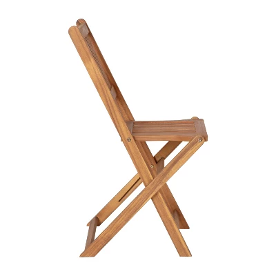 Flash Furniture Acacia Wood Indoor/Outdoor Folding Bistro Set - 3 Piece Natural 11 Flash Furniture Acacia Wood Indoor/Outdoor Folding Bistro Set - 3 Piece Natural - Image 11