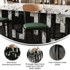 Flash Furniture Wright Commercial Barstools - Set of 2 with 500 lb. Capacity -Flash Furniture Sale Store GUEST 07679939 438f 47cb 9c23 2767c35f48a3