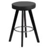 Flash Furniture Trenton Series 24" Contemporary Vinyl Counter Stool with Cappuccino Wood Frame