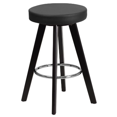 Flash Furniture Trenton Series 24" Contemporary Vinyl Counter Stool with Cappuccino Wood Frame 1 Flash Furniture Trenton Series 24" Contemporary Vinyl Counter Stool with Cappuccino Wood Frame