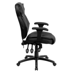 Flash Furniture Executive Lumbar Support Swivel Office Chair in Black LeatherSoft