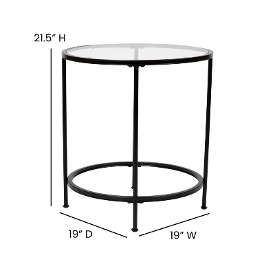 Flash Furniture Astoria Collection Modern Round Glass End Table 2 Flash Furniture Astoria Collection Modern Round Glass End Table - Image 2