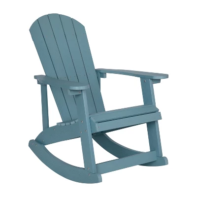 Flash Furniture Savannah Set of 2 All-Weather Adirondack Rocking Chairs with Side Table 9 Flash Furniture Savannah Set of 2 All-Weather Adirondack Rocking Chairs with Side Table - Image 9