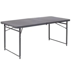 Flash Furniture 4-Foot Adjustable Bi-Fold Folding Table - Dark Gray -Flash Furniture Sale Store GUEST 0922bb0b f5d2 4c23 8d2d a84f7e7ec737