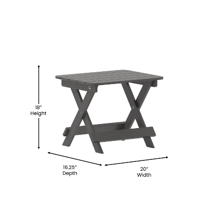 Flash Furniture Halifax Outdoor Folding Side Table - All-Weather HDPE Adirondack Table 6 Flash Furniture Halifax Outdoor Folding Side Table - All-Weather HDPE Adirondack Table - Image 6