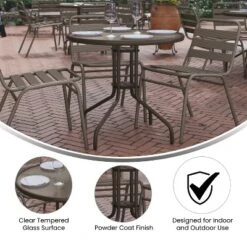 Flash Furniture Bellamy 31.5" Round Tempered Glass Metal Indoor/Outdoor Table -Flash Furniture Sale Store GUEST 09c80244 42c8 494d bc28 7c1846ee74bf