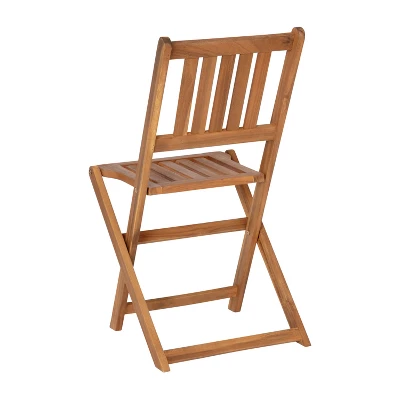 Flash Furniture Acacia Wood Indoor/Outdoor Folding Bistro Set - 3 Piece Natural 10 Flash Furniture Acacia Wood Indoor/Outdoor Folding Bistro Set - 3 Piece Natural - Image 10