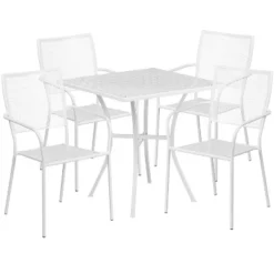 Flash Furniture Oia 28" Square Commercial Grade Steel Patio Set with 4 Chairs -Flash Furniture Sale Store GUEST 0a4a94c3 90b7 47ab 8055 30330b0fc5fb