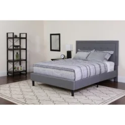 Flash Furniture Roxbury Full Size Tufted Platform Bed with 10" Mattress