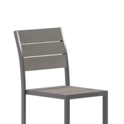 Flash Furniture Finch Commercial Stackable Patio Chair with Faux Teak Slats -Flash Furniture Sale Store GUEST 0aea3f97 fdc3 4fce a82f a9baef19b291
