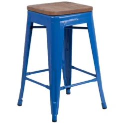 Flash Furniture 24" Backless Metal Counter Stool with Wood Seat -Flash Furniture Sale Store GUEST 0ba76c28 85e2 44b5 b5cb 710709e14de7