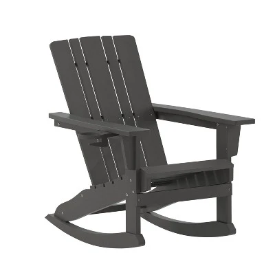 Flash Furniture Halifax All-Weather HDPE Adirondack Chair with Pull-Out Ottoman 13 Flash Furniture Halifax All-Weather HDPE Adirondack Chair with Pull-Out Ottoman - Image 13