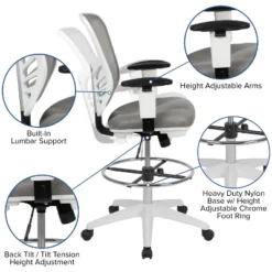 Flash Furniture Mid-Back Mesh Ergonomic Drafting Chair With Adjustable Chrome Foot Ring, Adjustable Arms 18 Flash Furniture Mid-Back Mesh Ergonomic Drafting Chair With Adjustable Chrome Foot Ring, Adjustable Arms -Flash Furniture Sale Store GUEST 0e481e9b 7441 4571 80ef d8481b04b307