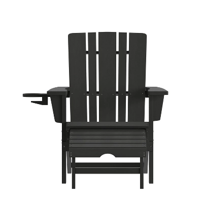 Flash Furniture Halifax HDPE Adirondack Chair with Pull-Out Ottoman & Cup Holder 10 Flash Furniture Halifax HDPE Adirondack Chair with Pull-Out Ottoman & Cup Holder - Image 10