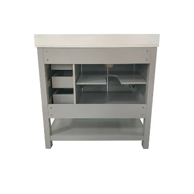 Flash Furniture Vega Bathroom Vanity with Sink and Carrara Marble Countertop 10 Flash Furniture Vega Bathroom Vanity with Sink and Carrara Marble Countertop - Image 10