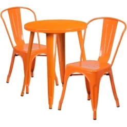Flash Furniture Commercial Grade 24" Round Metal Indoor-Outdoor Table and 2 Cafe Chairs -Flash Furniture Sale Store GUEST 106d9c91 cd1d 478c be49 5f6da6edb587