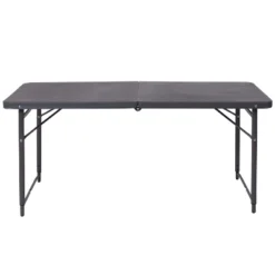 Flash Furniture 4-Foot Adjustable Bi-Fold Folding Table - Dark Gray -Flash Furniture Sale Store GUEST 10e14220 3526 41b8 9ee9 30cf35e7744b