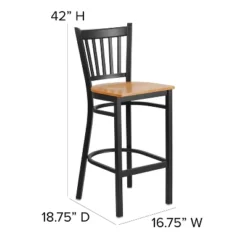 Flash Furniture Black Vertical Back Metal Barstool with Upholstered Seat -Flash Furniture Sale Store GUEST 115e747b 4592 4e2b 9a66 780de4bedc2d