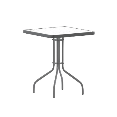 Flash Furniture Barker 23.5'' Square Tempered Glass and Metal Table 11 Flash Furniture Barker 23.5'' Square Tempered Glass and Metal Table - Image 11