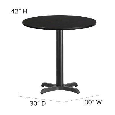 Flash Furniture 30'' Round Laminate Table Set with X-Base and 4 Ladder Back Metal Barstools 5 Flash Furniture 30'' Round Laminate Table Set with X-Base and 4 Ladder Back Metal Barstools - Image 5