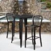 Flash Furniture Commercial Grade 30" Round Metal Bar Table Set with 2 Slat Back Stools