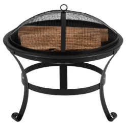 Flash Furniture 22" Round Wood Burning Firepit With Mesh Spark Screen And Poker -Flash Furniture Sale Store GUEST 140ec538 14e5 42b1 9828 48d98e3695d8