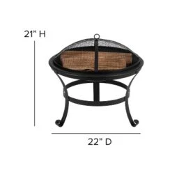 Flash Furniture 22" Round Wood Burning Firepit With Mesh Spark Screen And Poker -Flash Furniture Sale Store GUEST 1574d027 495c 47b3 9e8c df7eef5d7d51