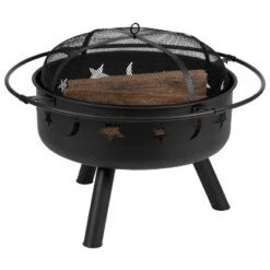 Flash Furniture 29" Round Wood Burning Fire Pit with Moon & Star Cutouts -Flash Furniture Sale Store GUEST 15d60ba7 6f3c 4f1b be44 03cb9cfa85ce 2