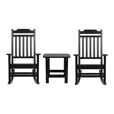 Flash Furniture Winston All-Weather Rocking Chair Set of 2 with Accent Table 12 Flash Furniture Winston All-Weather Rocking Chair Set of 2 with Accent Table - Image 12