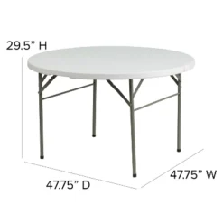 Flash Furniture 4-Foot Round Bi-Fold Granite White Plastic Banquet And Event Folding Table With Carrying Handle -Flash Furniture Sale Store GUEST 188f440a 4a67 4071 8334 9b78c5c8eabb
