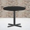 Flash Furniture 36" Round Reversible Laminate Table Top with Cast Iron Base