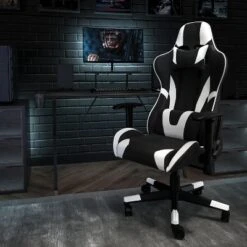 Flash Furniture Gaming Desk and Reclining Racing Chair Set with Accessories