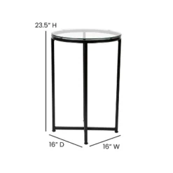 Flash Furniture Greenwich Collection Modern Glass End Table with Matte Black Frame -Flash Furniture Sale Store GUEST 1b435fde 9378 4e19 8c15 b1bc9dd62c51