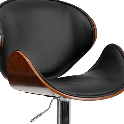 Flash Furniture Bentwood Adjustable Height Barstool With Curved Vinyl Seat And Back 5 Flash Furniture Bentwood Adjustable Height Barstool With Curved Vinyl Seat And Back - Image 5