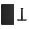 Flash Furniture 30" x 48" Rectangular Black/Mahogany Table with 24" Round Base