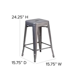 Flash Furniture 24" High Backless Clear Coated Metal Indoor Counter Height Stool -Flash Furniture Sale Store GUEST 1ec87b2e 5373 49c7 929b 3109da039400