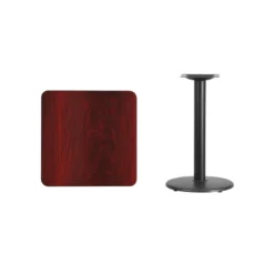 Flash Furniture 24" Square Reversible Table Top with 18" Round Pedestal Base