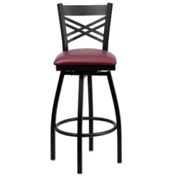 Flash Furniture Black "X" Back Swivel Metal Barstool with Upholstered Seat -Flash Furniture Sale Store GUEST 2075a152 063c 4e1e aae7 e407f66cc411