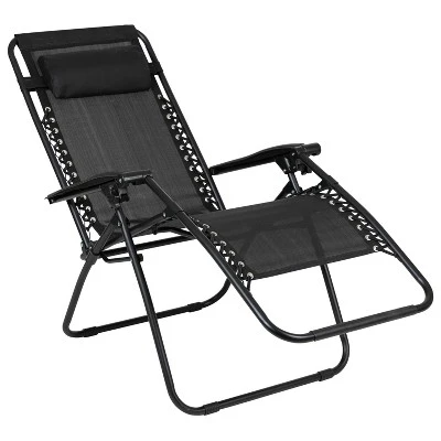 Flash Furniture Set of 2 Adjustable Zero Gravity Folding Mesh Reclining Chairs 4 Flash Furniture Set of 2 Adjustable Zero Gravity Folding Mesh Reclining Chairs - Image 4