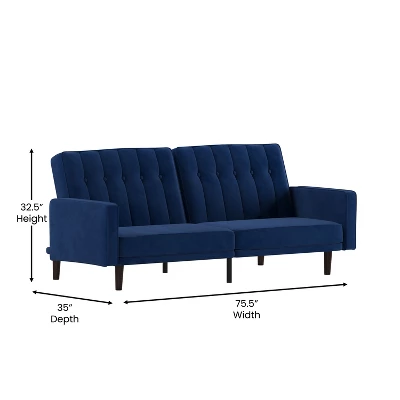 Flash Furniture Carter Premium Tufted Split Back Convertible Futon Sofa 6 Flash Furniture Carter Premium Tufted Split Back Convertible Futon Sofa - Image 6