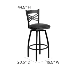 Flash Furniture Black "X" Back Swivel Metal Barstool with Upholstered Seat -Flash Furniture Sale Store GUEST 224b0d4b 2b69 4cbc a1fc b86f95efd1eb